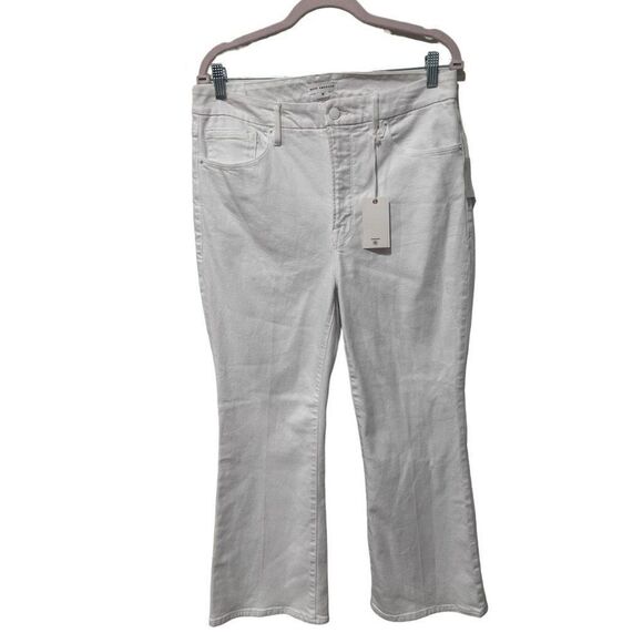 Good American Good Legs High Rise Cropped Mini Bootcut Jeans White Size 15 NWT - Picture 1 of 14